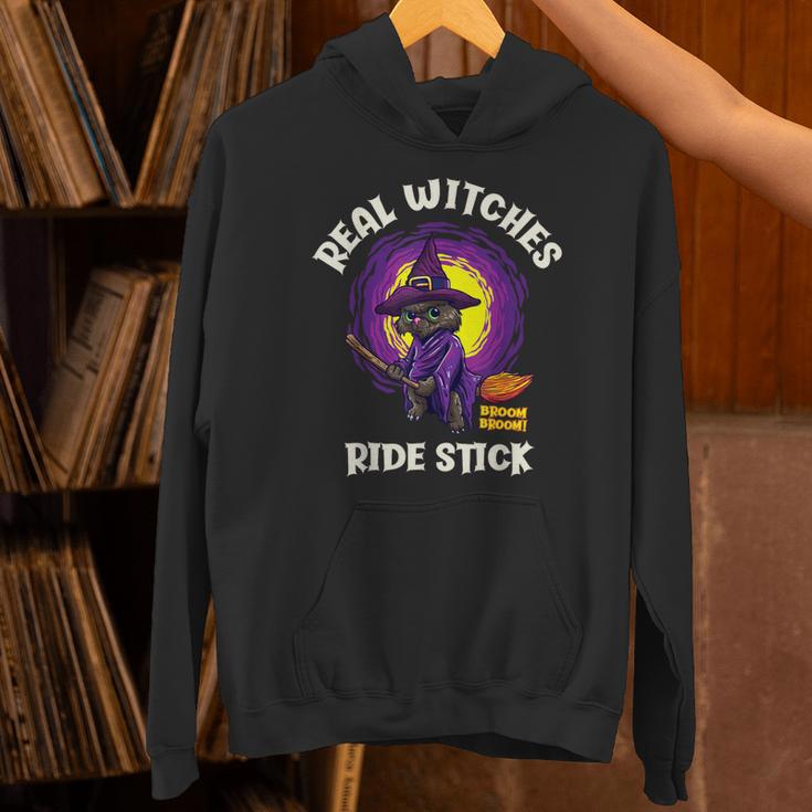Real Witches Ridetick 面白い 黒猫 ハロウィン パーカー
