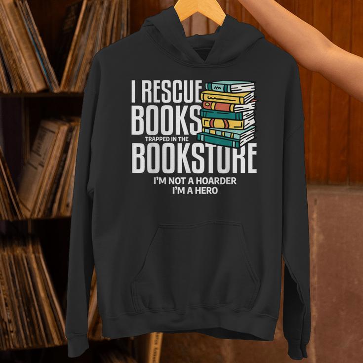 I Rescue Books Trapped Bookstore Book Reader Bookworm Unisex Hoodie