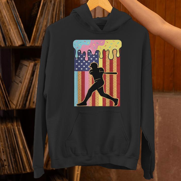 Retro Baseball Drip Boys Ice Cream Patriotic American Flag Unisex Hoodie Retro Baseball Drip Boys Ice Cream Patriotic American Flag Unisex Hoodie