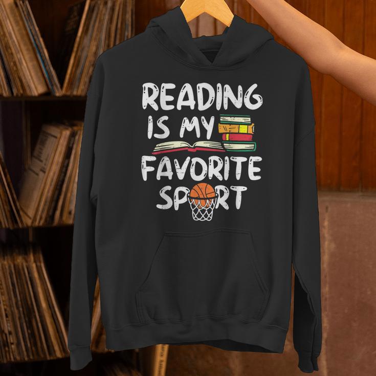 Retro Reading Is My Favorite Sport Basketball World Book Day Unisex Hoodie