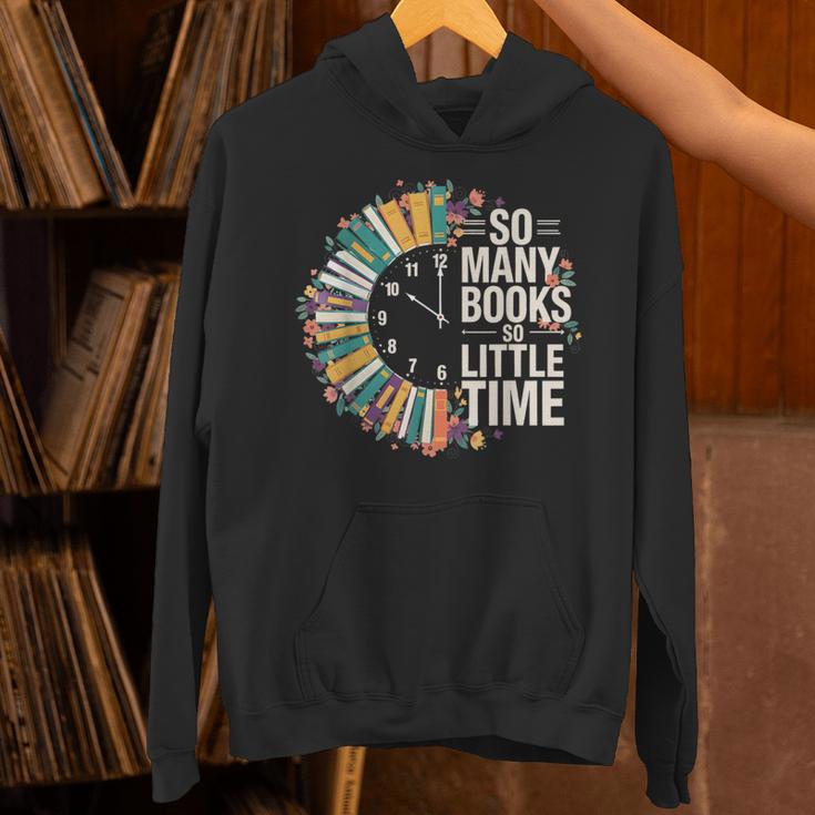 Retro So Many Books Little Time Book Clock Reading Unisex Hoodie