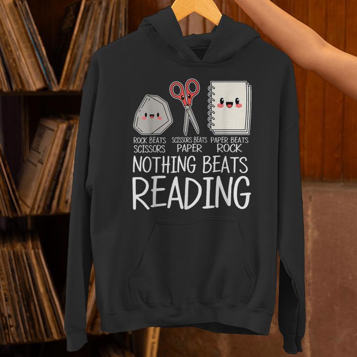Rock Paper Scissors Nothing Beats Reading Book Lover Humor Unisex Hoodie Rock Paper Scissors Nothing Beats Reading Book Lover Humor Unisex Hoodie