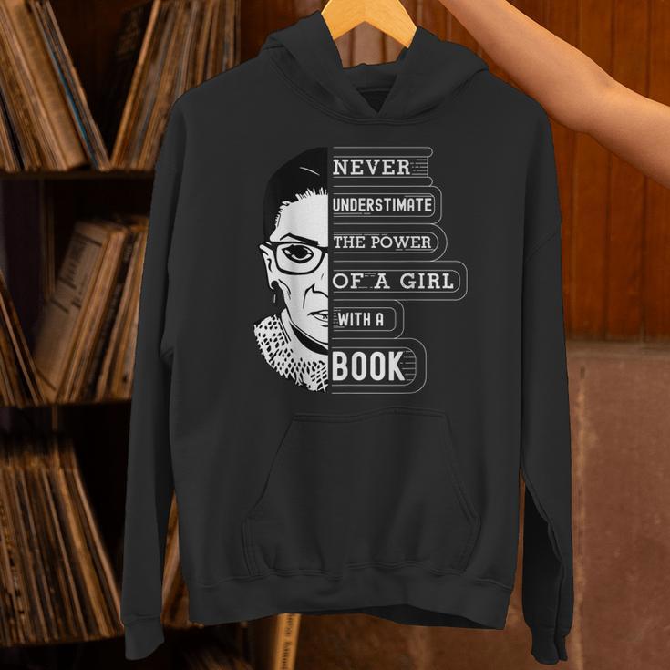 Ruth Bader Ginsburg Shirt Girl With A Book Political Resist Unisex Hoodie