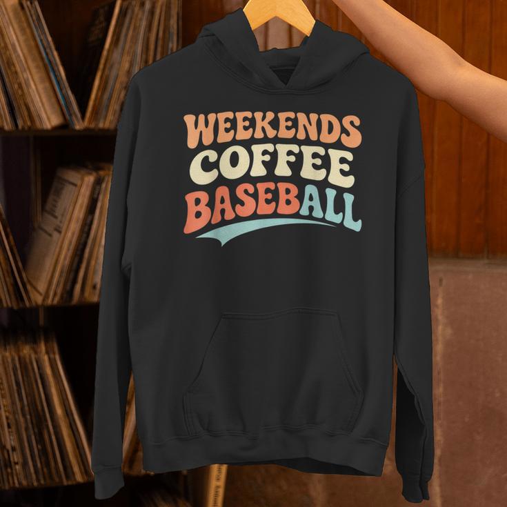 Weekends Coffee Baseball Retro Vibes Unisex Hoodie