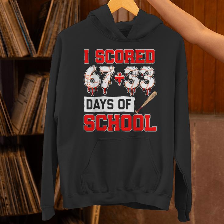 I Scored 6733 100th Days Of School Baseball Six Seven Meme Unisex Hoodie