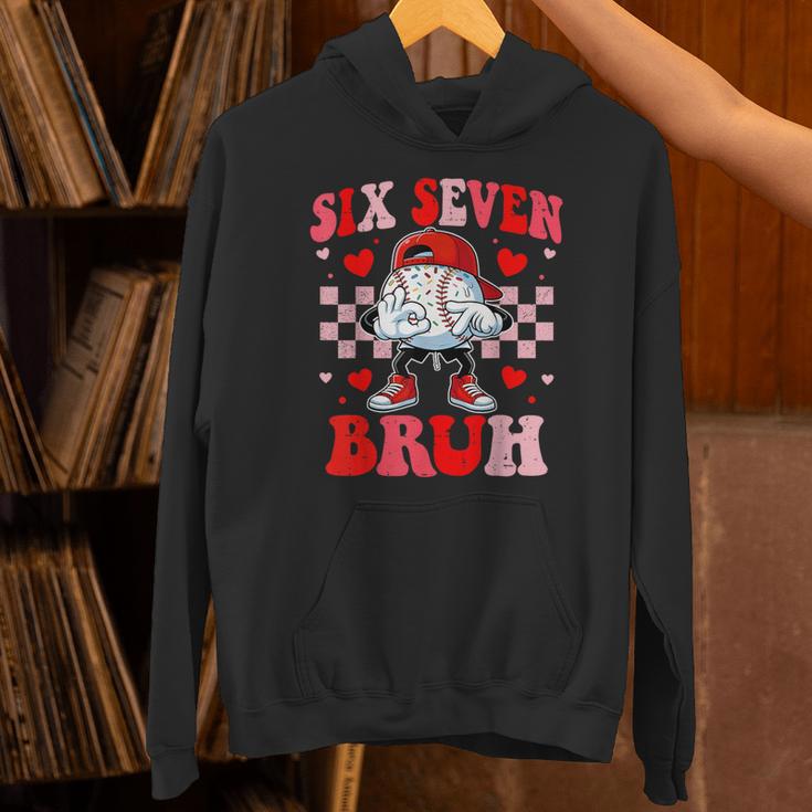 Six Seven 67 Bruh 6 7 Meme Baseball Ice Cream Drip Valentine Unisex Hoodie