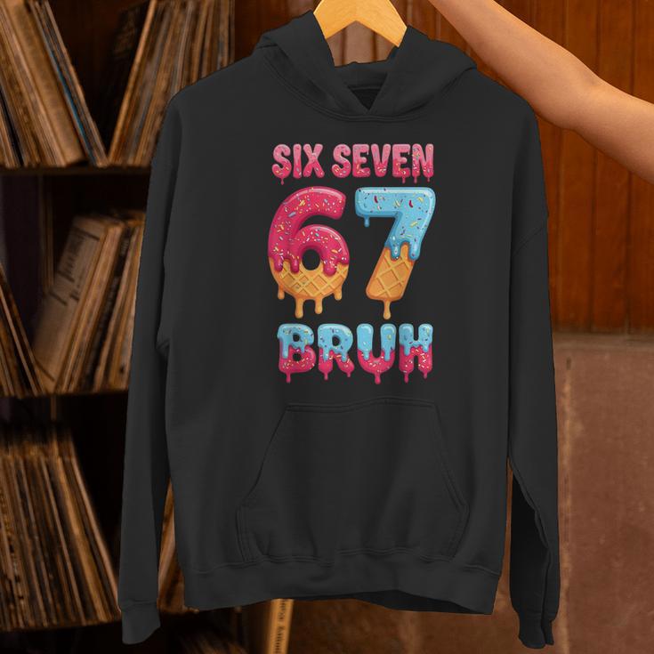 Six Seven Bruh 67 Ice Cream Drip Baseball For Men Women Kids Unisex Hoodie Six Seven Bruh 67 Ice Cream Drip Baseball For Men Women Kids Unisex Hoodie
