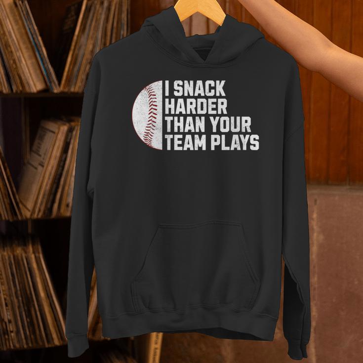 I Snack Harder Than Your Team Plays Baseball Men Women Unisex Hoodie