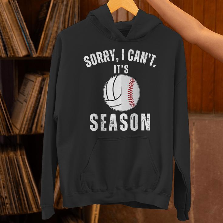 Sorry I Can't It's Volleyball Baseball Season Mom Of Both Unisex Hoodie Sorry I Can't It's Volleyball Baseball Season Mom Of Both Unisex Hoodie