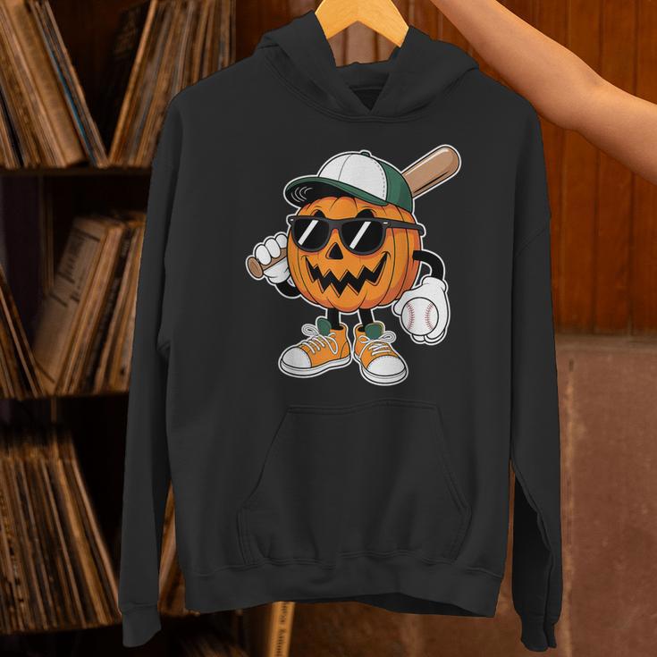 Spooky Jack O Lantern Baseball Halloween Costumes Boys Unisex Hoodie