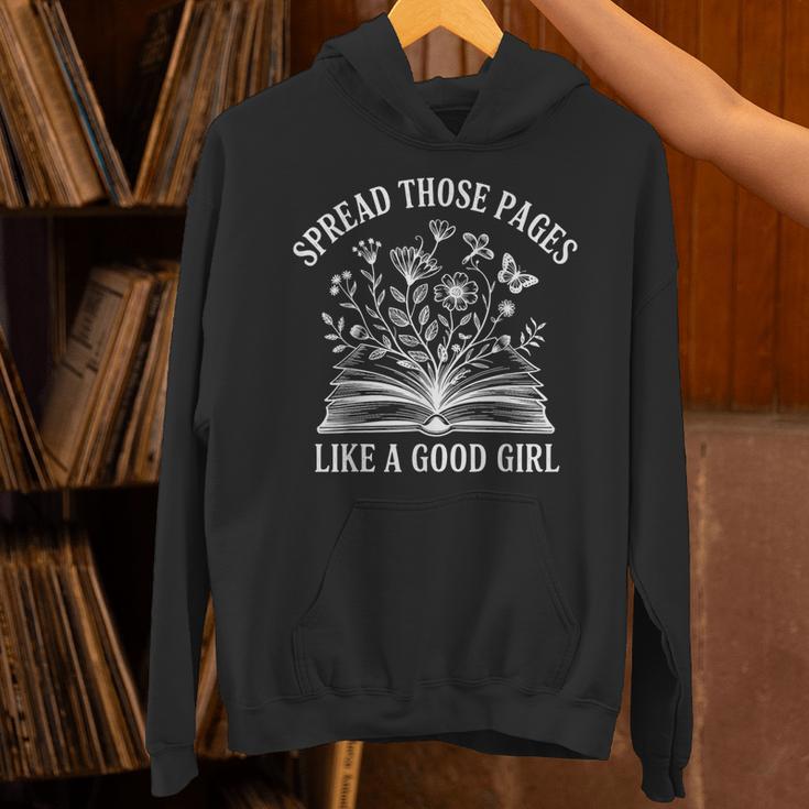Spread Those Pages Like A Good Girl Floral Book Lover Unisex Hoodie