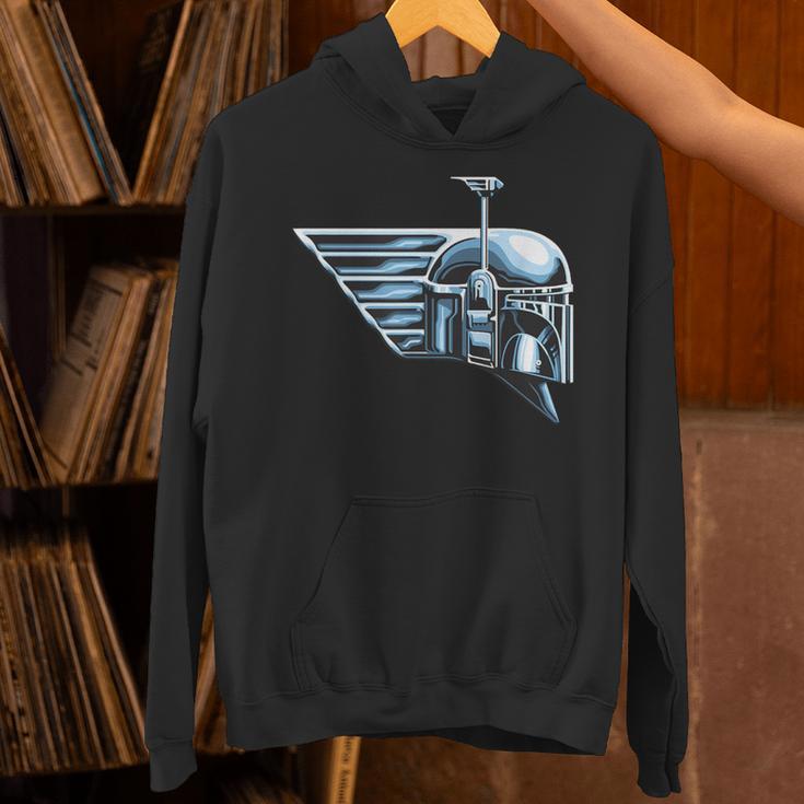 Star Wars The Book Of Boba Fett Chrome Helmet Logo Unisex Hoodie