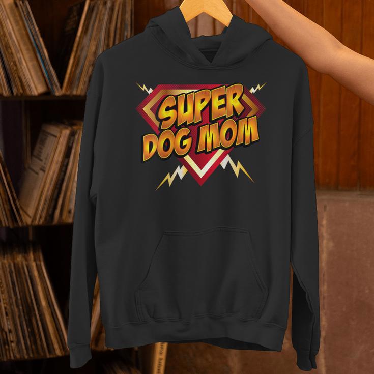 Super Dog Mom Superhero Dog Lover Comic Book Style Unisex Hoodie