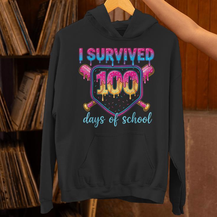 I Survived 100 Days Of School Baseball 100th Day Kids Girls Unisex Hoodie I Survived 100 Days Of School Baseball 100th Day Kids Girls Unisex Hoodie