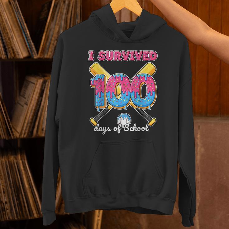 I Survived 100 Days Of School Baseball Cream Drip Boys Unisex Hoodie I Survived 100 Days Of School Baseball Cream Drip Boys Unisex Hoodie