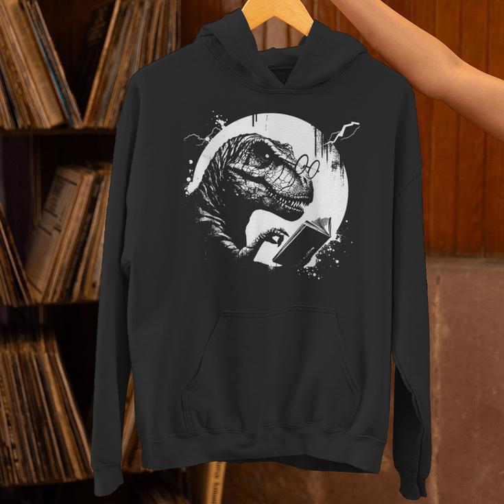 T-Rex Bookworm Book Reading Dinosaur Lover Unisex Hoodie