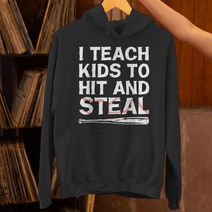 I Teach Kids To Hit And Steal Baseball Coach Sport Lover Men Unisex Hoodie I Teach Kids To Hit And Steal Baseball Coach Sport Lover Men Unisex Hoodie