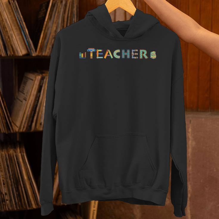 Teacher Text Graphic Write Create Inspire Book Reading Squad Unisex Hoodie
