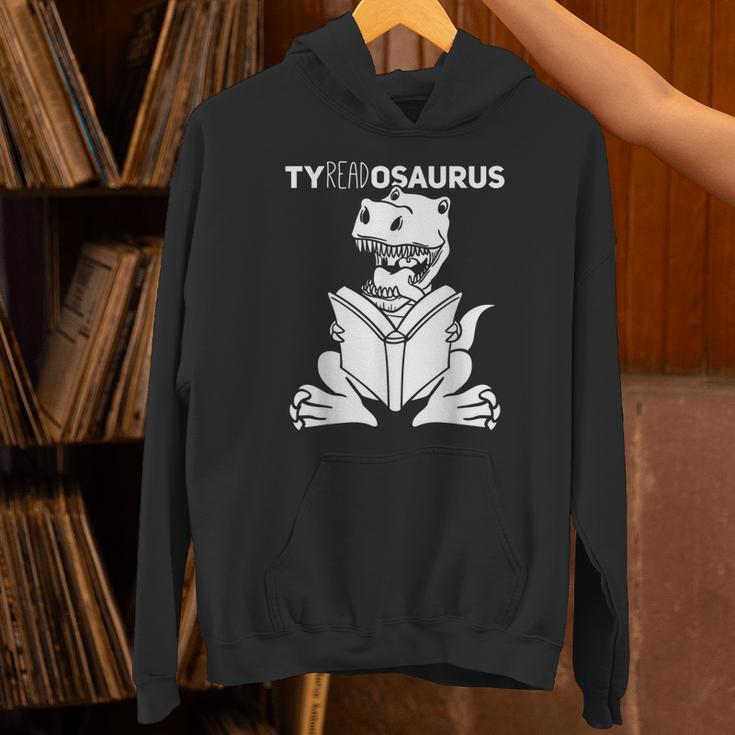 Teachersaurus Dinosaur Reading Book Reader Men Women Kids Unisex Hoodie