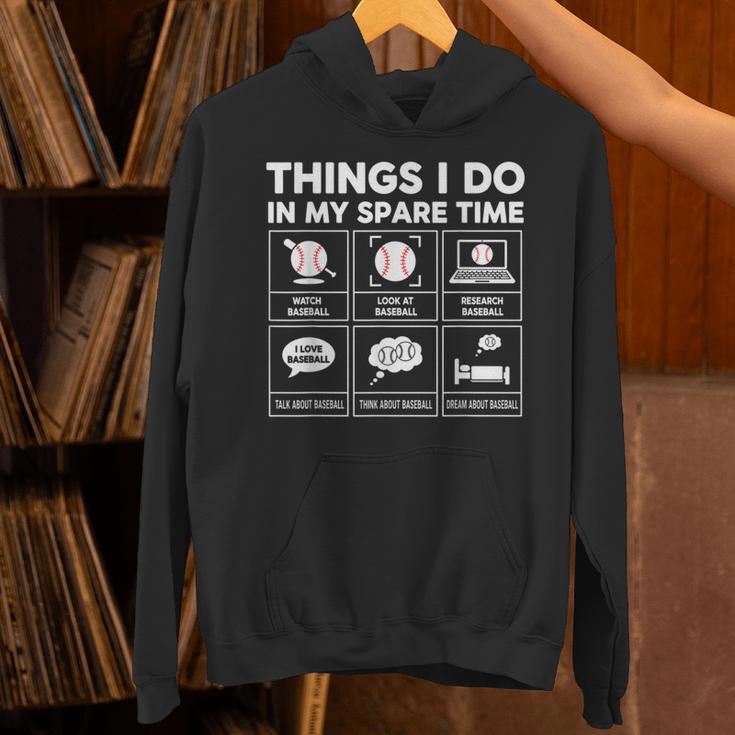 Things I Do Spare Time Baseball Player Men Women Kids Unisex Hoodie