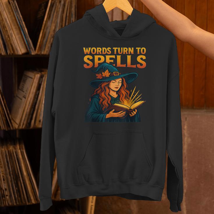 Words Turn To Spells Witchy Magic Book Aesthetic Unisex Hoodie