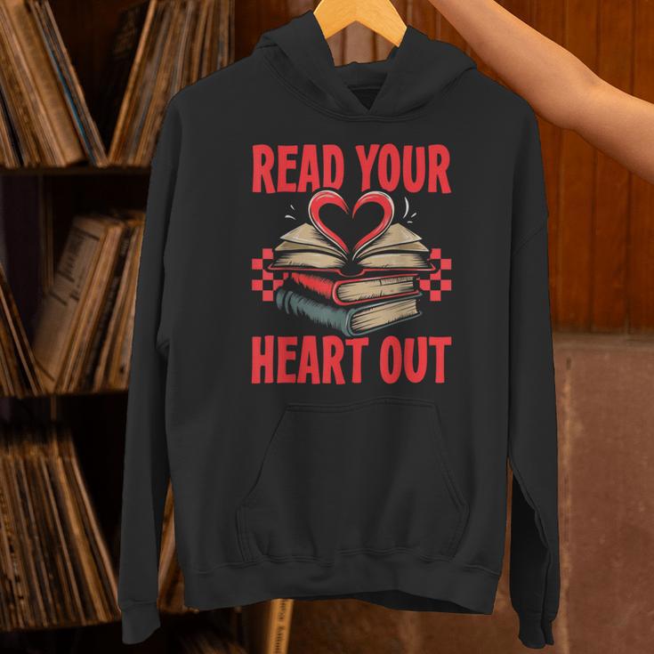 Valentine Book Read Your Heart Out Lover For Teens Kids Unisex Hoodie
