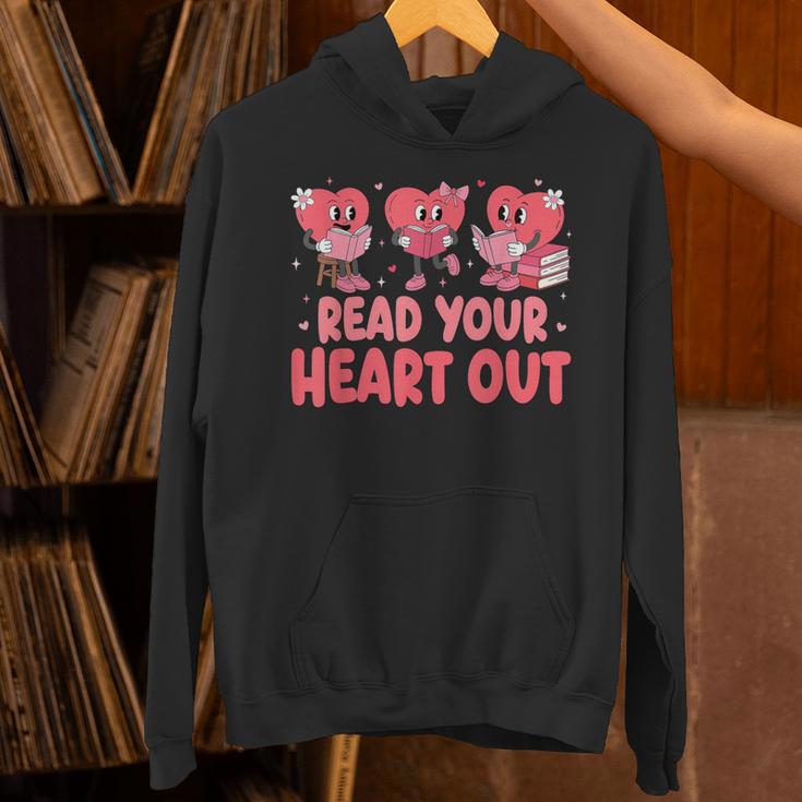 Valentine Day Book Read Your Heart Out Lovers Teacher Kids Unisex Hoodie