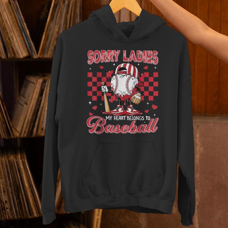 Valentine My Heart Belongs Baseball Lover Boy Men Unisex Hoodie