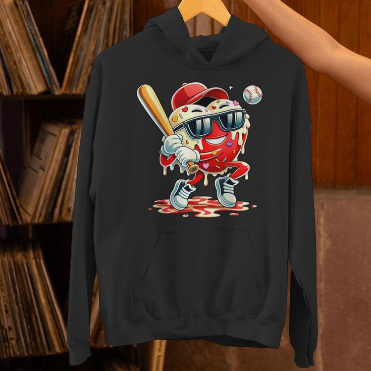 Valentines Day Heart Baseball Drip Ice Cream Boys Kids Men Unisex Hoodie Valentines Day Heart Baseball Drip Ice Cream Boys Kids Men Unisex Hoodie