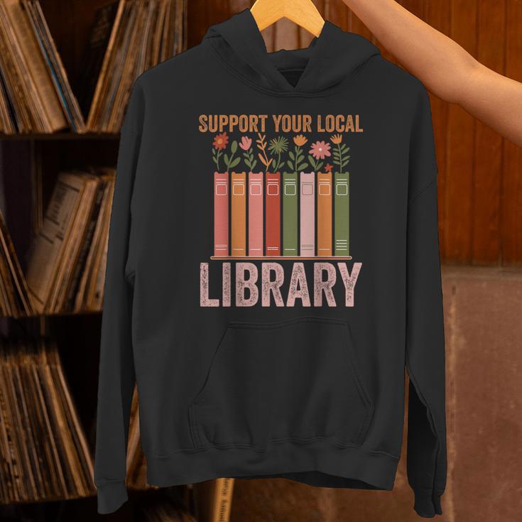 Vintage Support Your Local Library Book Readers Lovers Unisex Hoodie
