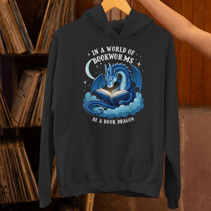 Vintage In A World Of Bookworms Be A Book Dragon Unisex Hoodie