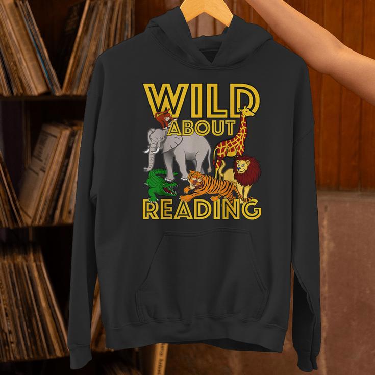Wild About Reading Back To School Teacher Books Read Unisex Hoodie
