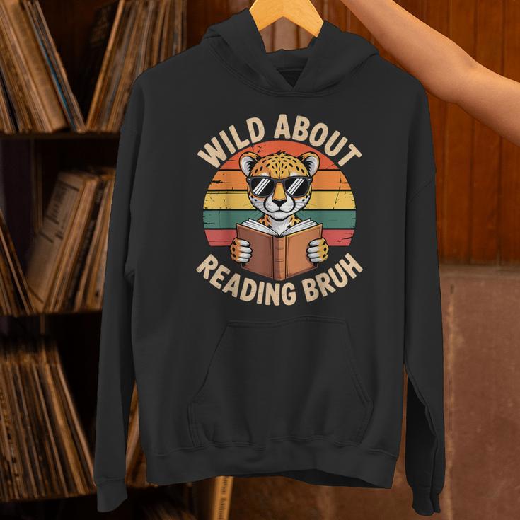 Wild About Reading Bruh Cool Leopard Animal Cheetah Book Unisex Hoodie