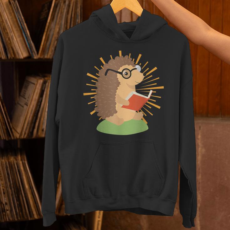 Wildlife Forest Animal Book Reading Bookworm Hedgehog Unisex Hoodie Wildlife Forest Animal Book Reading Bookworm Hedgehog Unisex Hoodie