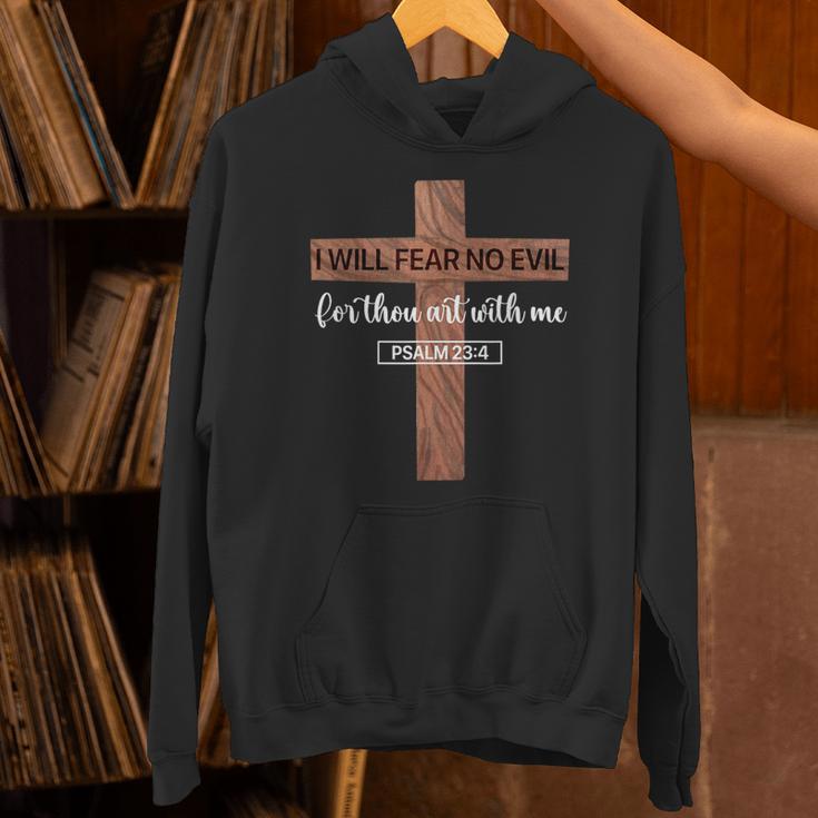 I Will Fear No Evil Psalm 23 From The Book Of Psalms 23 4 Unisex Hoodie