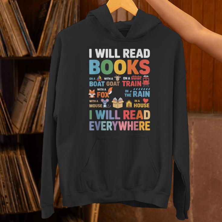 I Will Read Books On A Boat With a Goat On Train Book Lover Unisex Hoodie
