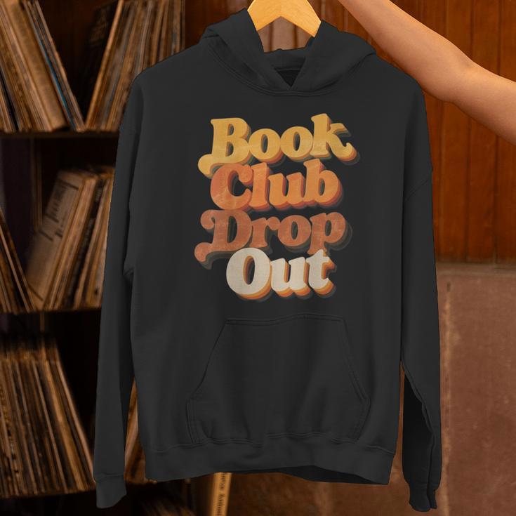 Women's Book Club Drop Out Bookish Retro 70s Book Lover Unisex Hoodie