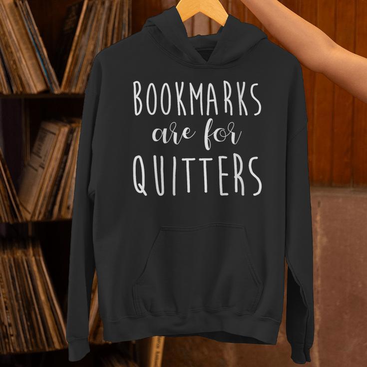 Women's Bookmarks Are For Quitters Librarian Book Lover Unisex Hoodie