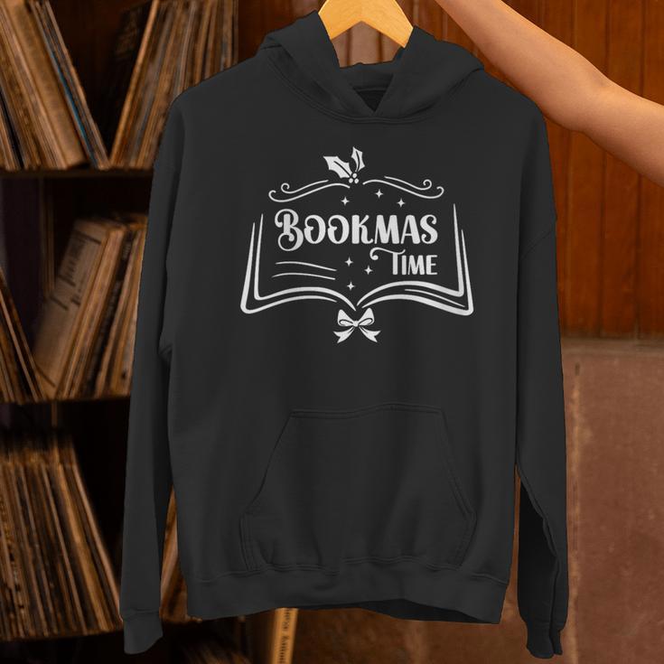 Women's Bookmas Time Reading Book Lover Holiday Print Apparel Unisex Hoodie Women's Bookmas Time Reading Book Lover Holiday Print Apparel Unisex Hoodie