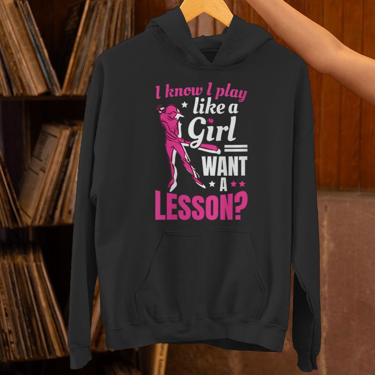Women's Play Like A Girl Softball Baseball Girls Unisex Hoodie Women's Play Like A Girl Softball Baseball Girls Unisex Hoodie