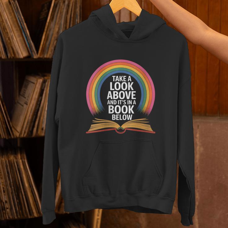 Women's Rainbow Book Saying Take A Look Its In A Book Unisex Hoodie