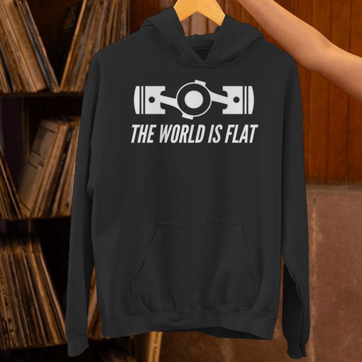 The World Is Flat Jdm ドイツレースカーフラットフォーボクサーエンジン 長袖tシャツ パーカー