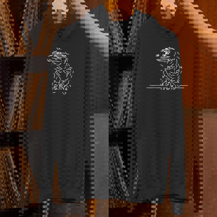 エレガントなラインアート ガーゴイル ヤモリ 爬虫類 パーカー