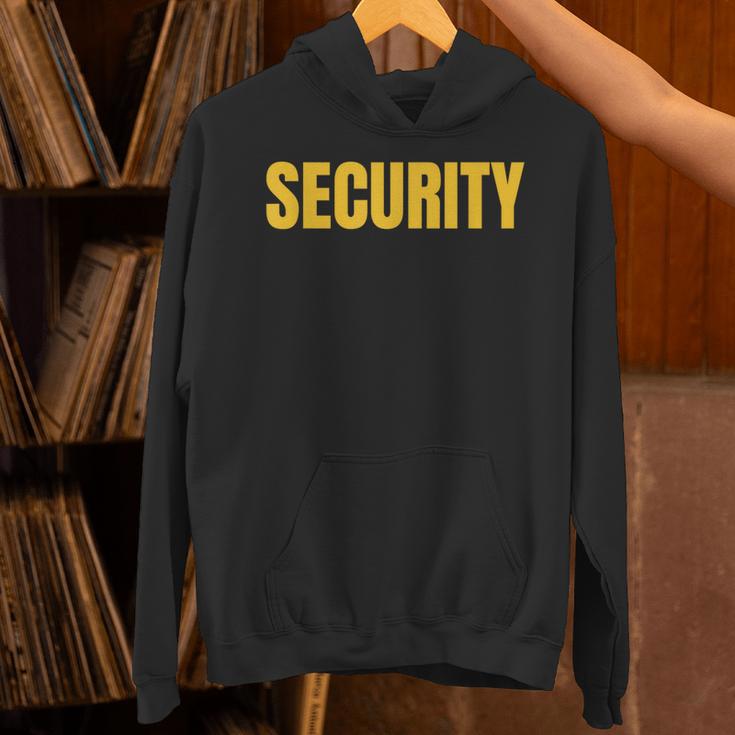 コンサート、フェスティバル用セキュリティtシャツ、イエローレターtシャツ パーカー