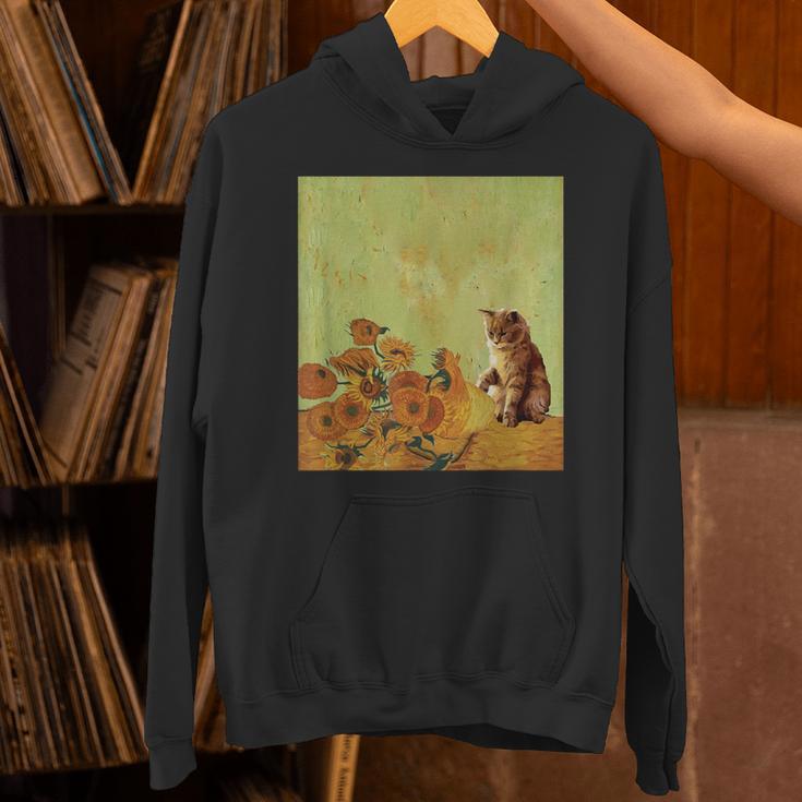 ゴッホ ひまわり おもしろい 猫 アート 絵画 パーカー