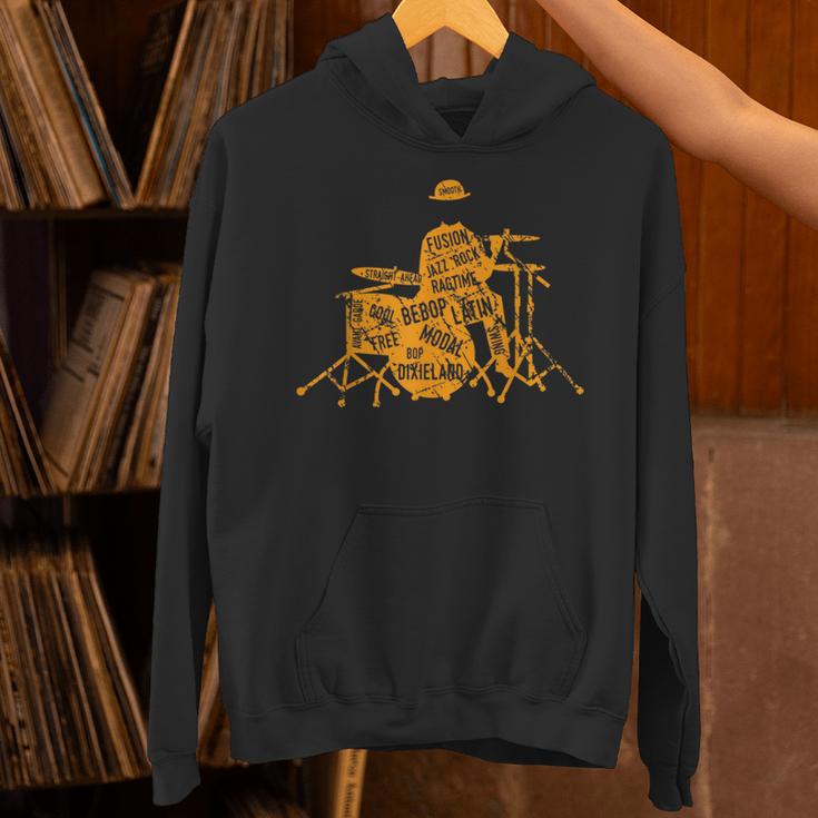 ジャズジャンル付きジャズドラマーtシャツ パーカー