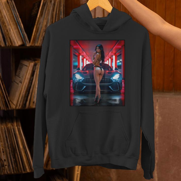 セクシーガールグラフィックtシャツ セクシービキニモデル&エキゾチックカー パーカー
