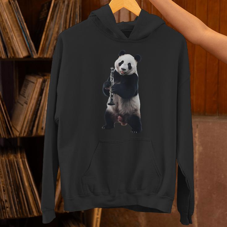 パンダ 演奏 クラリネット リアル 長袖tシャツ パーカー