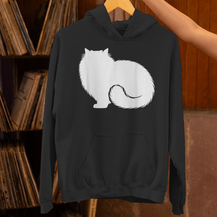 ペルシャ猫のふわふわした座り姿 Persian Cat Fluffyittingilhouette パーカー