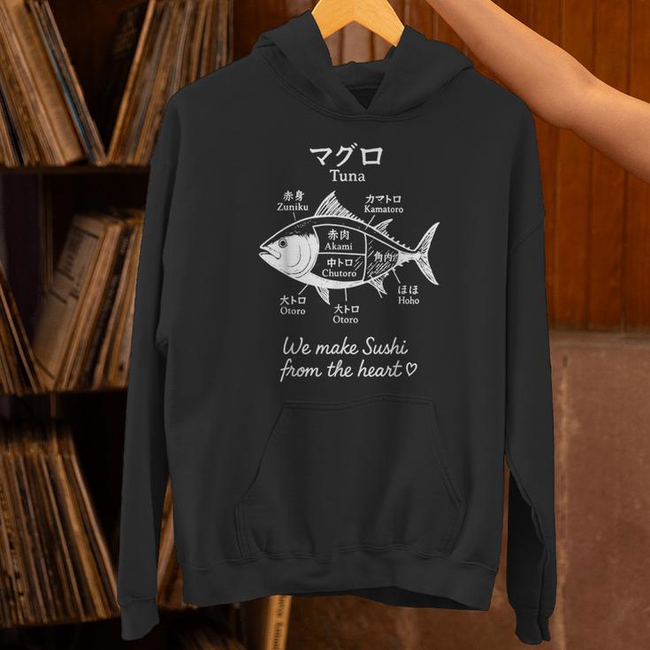 マグロ寿司切り図デザイン 日本料理グラフィック パーカー
